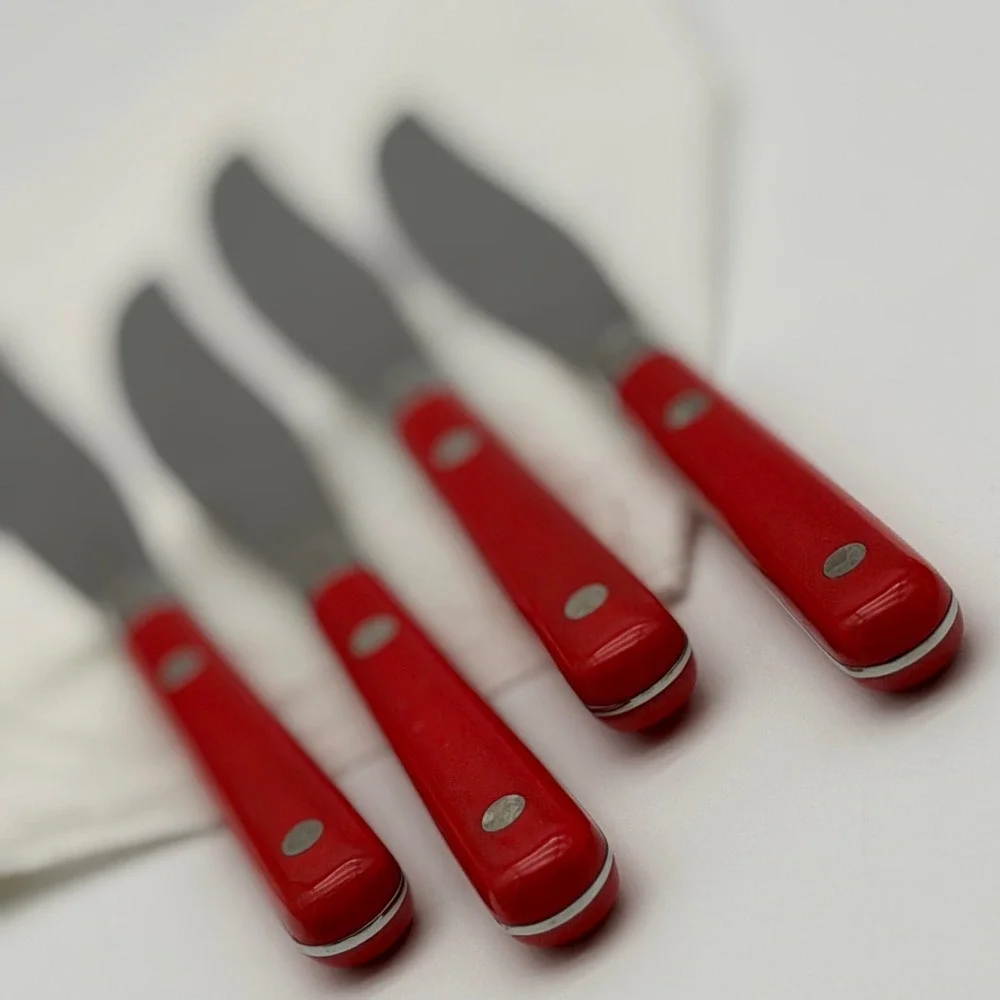 Washington Forge Mardi Gras Red Knives Set of 4 Stainless Steel Korea Rivets